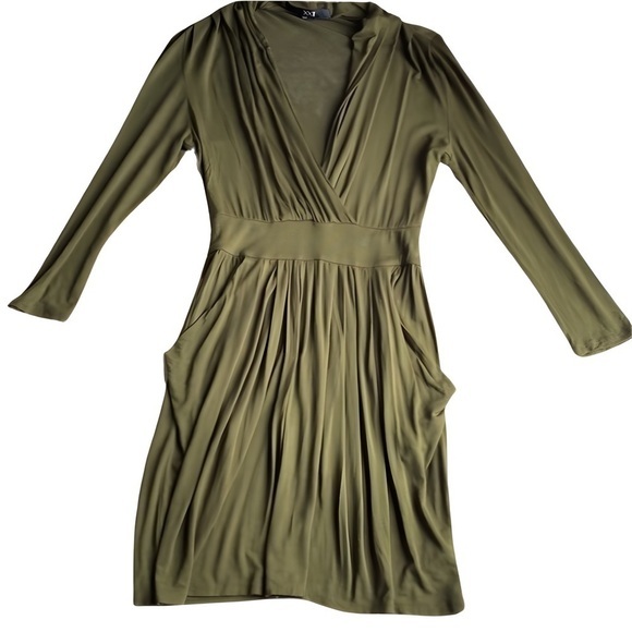 HP🔥 Women's XXI Evergreen Long-Sleeved Dress with Side Pockets - Size Small‎ - Picture 1 of 5